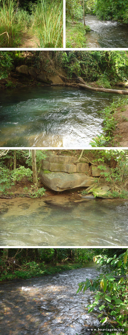 Rio de água quente no município do Rio Quente em Goiás