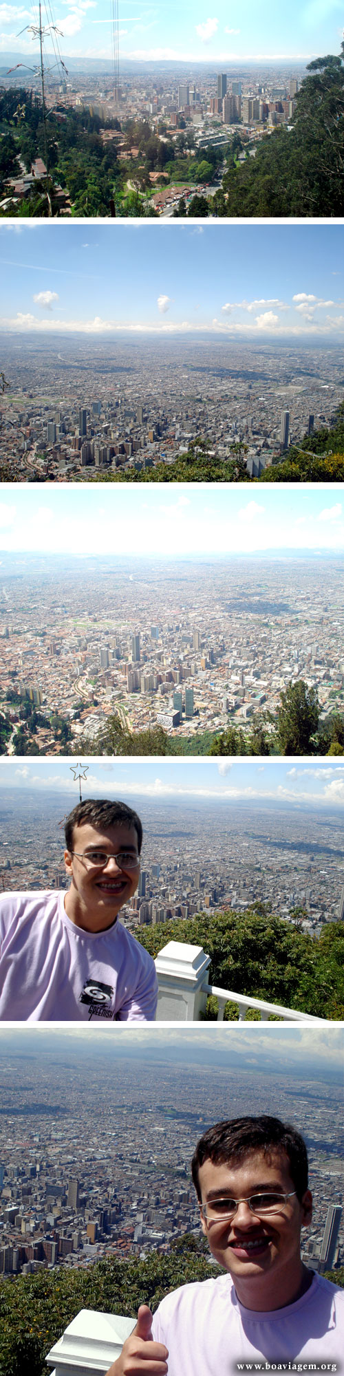 Vista panoramica de Bogotá no cume do Monserrate
