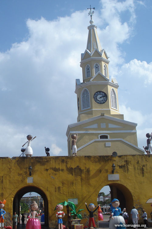 Entrada da cidade murada em Cartagena das Índias