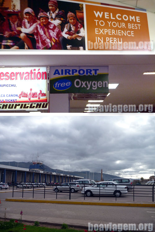 No desembarque: oxigênio grátis em um aeroporto? Sim, estou na altitude de Cuzco!