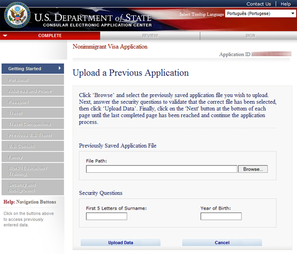 DS160 - Imagem modelo de confirmação de agendamento de entrevista do visto para os EUA
