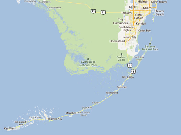 Mapa de Key West - Flórida Keys
