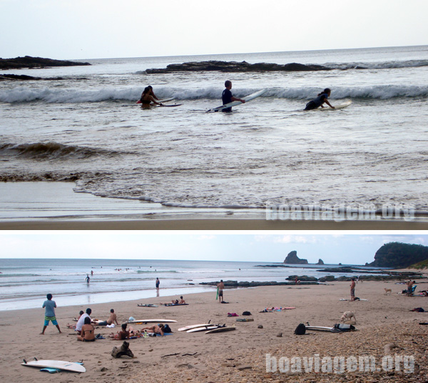 Surfistas tiram onda em San Juan del Sur