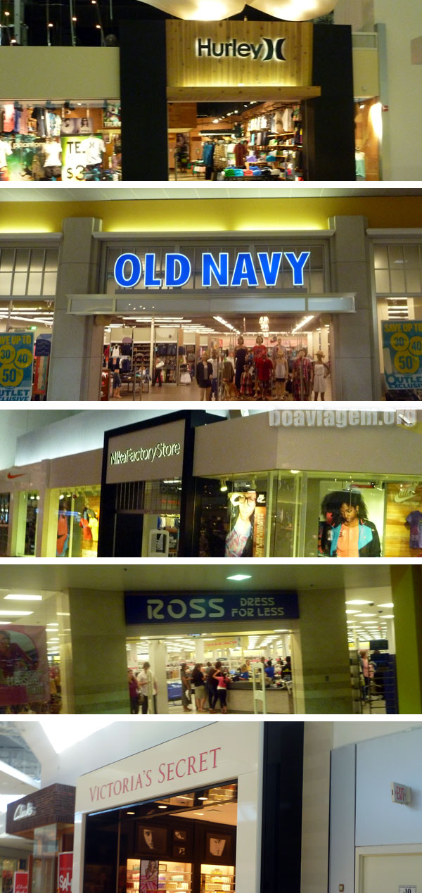 Hurley, Old Navy, Nike Outlet, Ross, Victoria's Secret