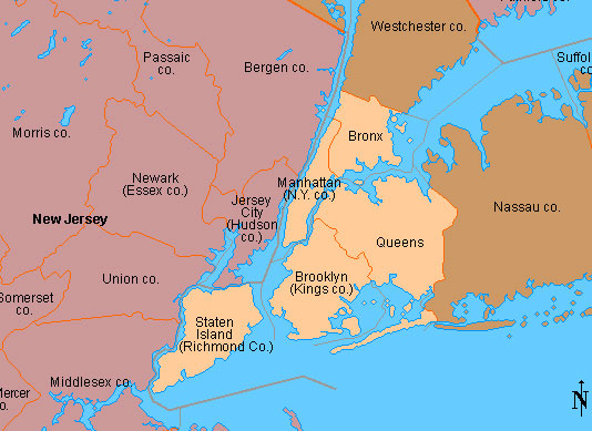 Os distritos de Nova York