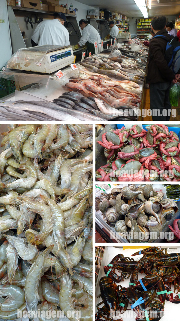 Mercado de peixes e seafood em ChinaTown
