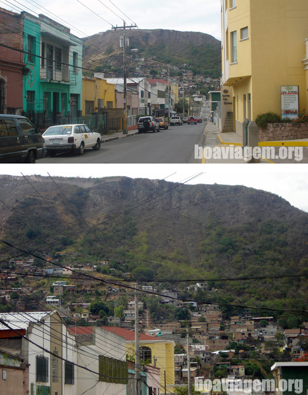 Relevo montanhoso da capital de Honduras