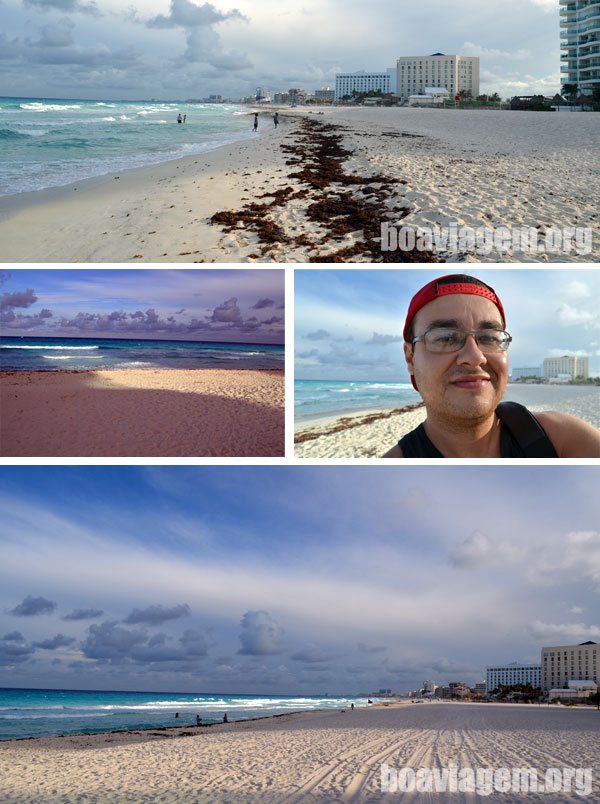 Final de tarde em praia da Zona Hotelera de Cancun