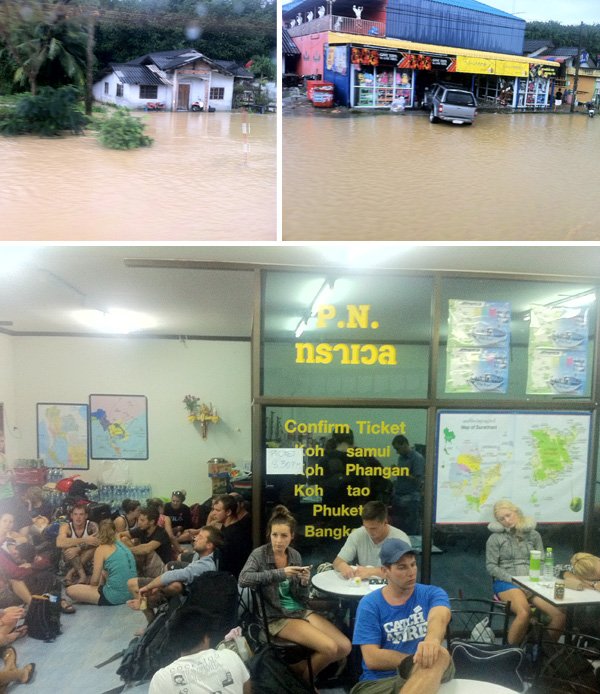 Enchentes e parado por conta da cia de ônibus entre Krabi e Phuket