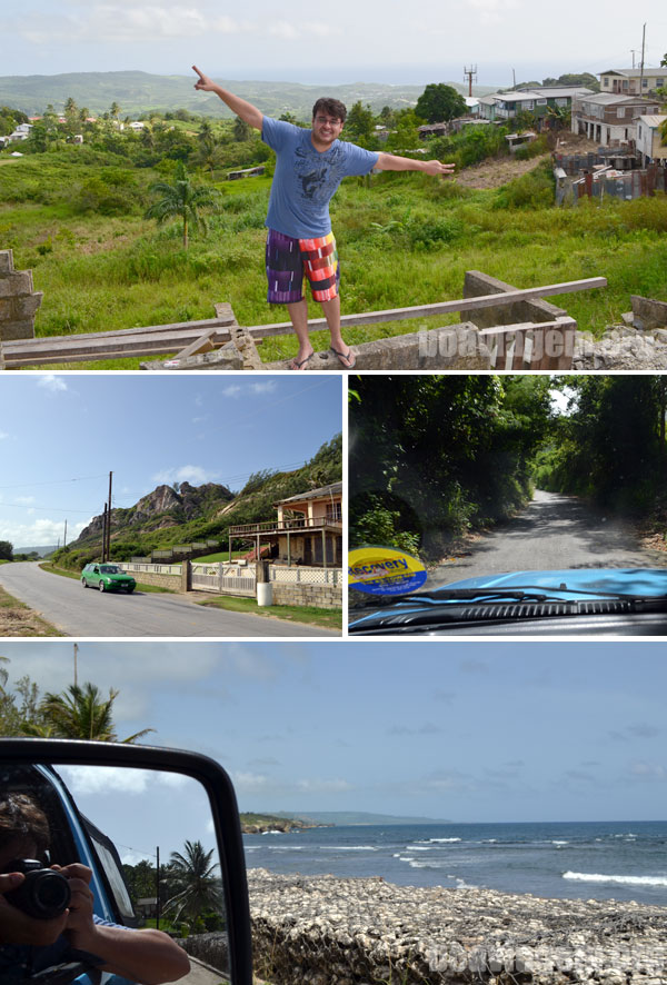 Estradas, Praias, Morros e a vegetação da Costa Leste de Barbados