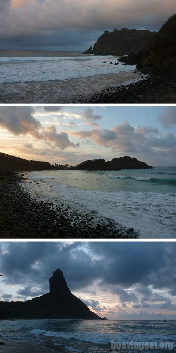 Pôr do sol na praia do Meio - cartão postal de Noronha