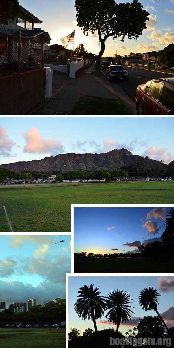 As paisagens se transformam em pinturas nos finais de dia em Honolulu