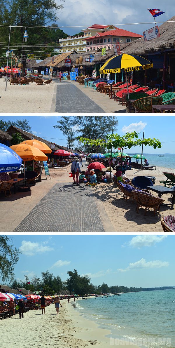 Visual da praia principal de Sihanoukville