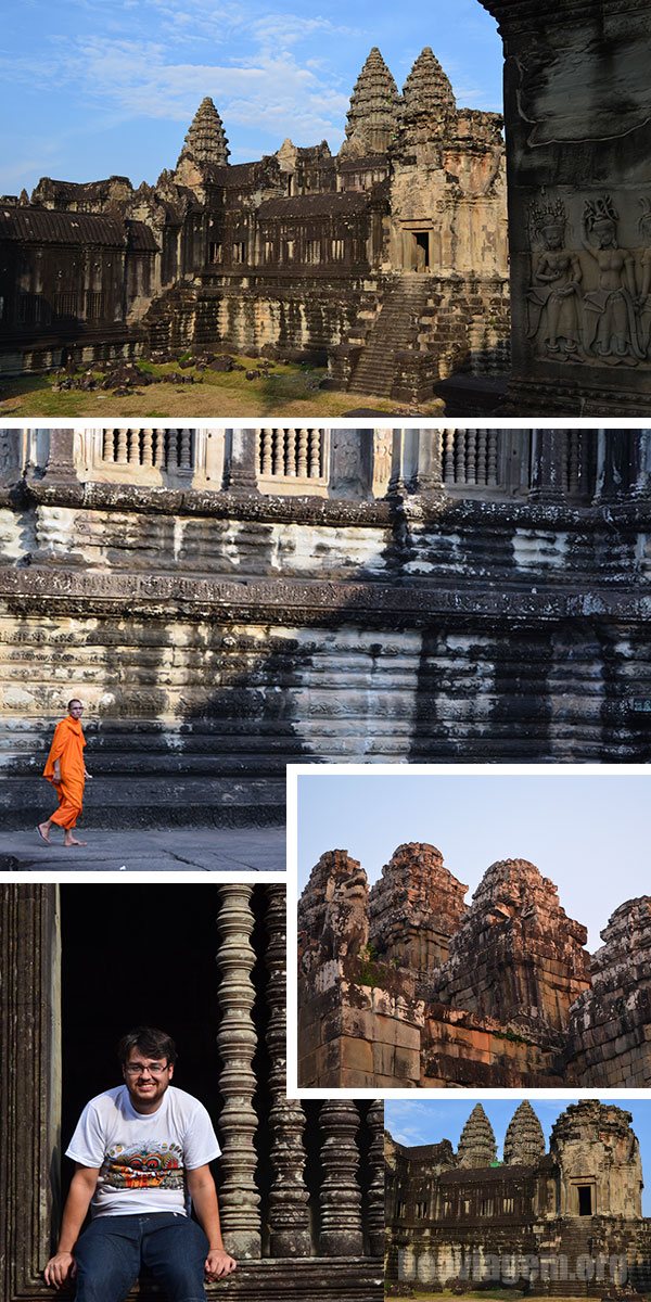 Monges, paredes cinza e um visual impressionante em Angkor Wat