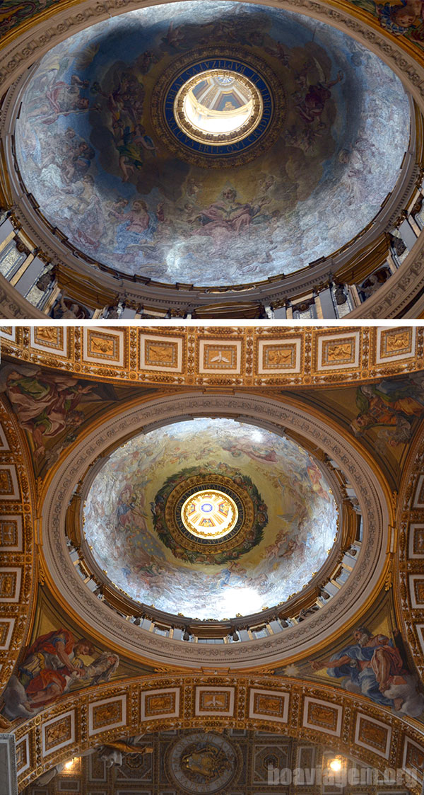 Pinturas no interior da Basílica de São Pedro no Vaticano