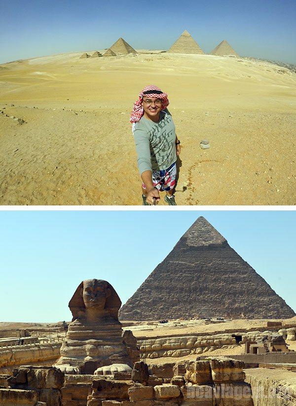 As 6 pirâmides do Egito, e Quéops com a Grande Esfinge