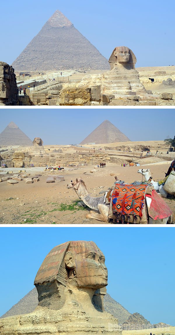 A esfinge e as pirâmides do Egito