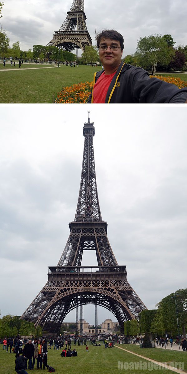 Em um dos lugares mais fotografados do planeta: Torre Eiffel