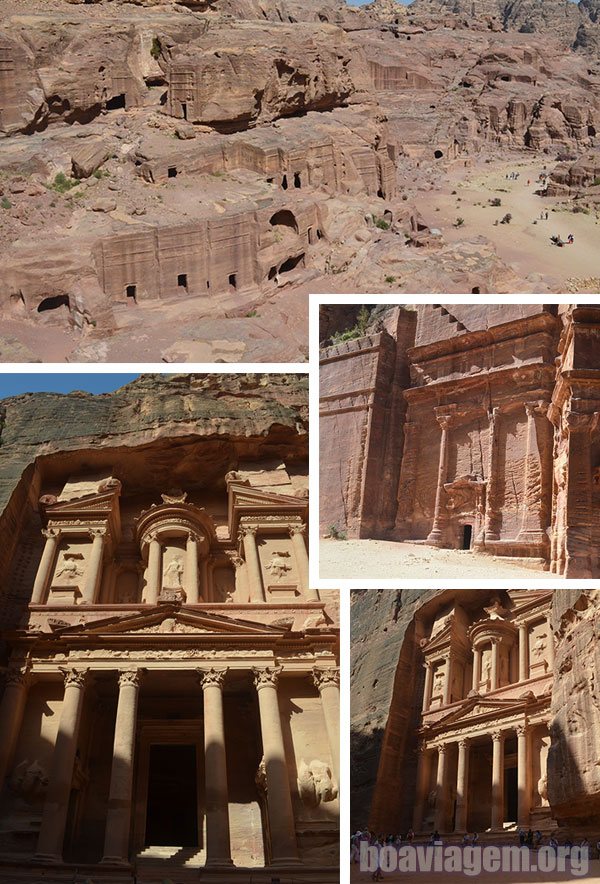 Castelos esculpidos nas montanhas de Petra - Jordânia