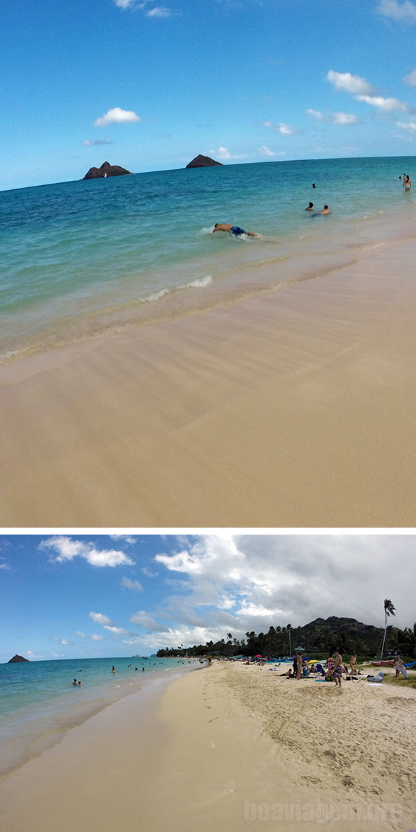 Praia Lanikai em Oahu - Havaí