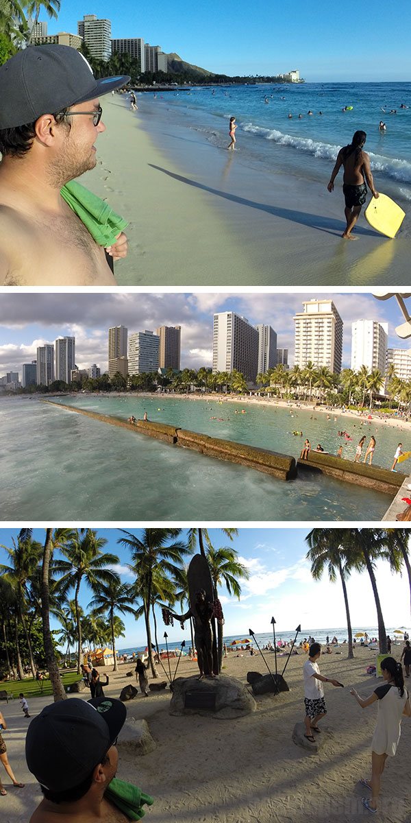 De volta a Waikiki para desfrutar mais um final de dia