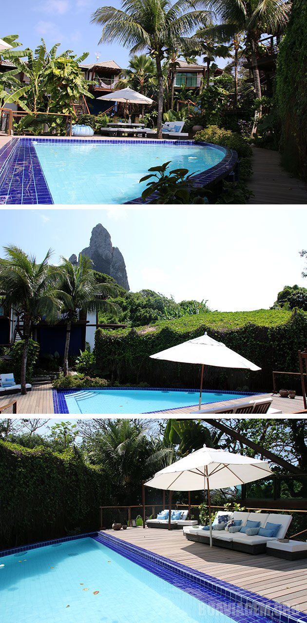 Dia de sol, céu azul e uma convidativa piscina para os hóspedes da Teju