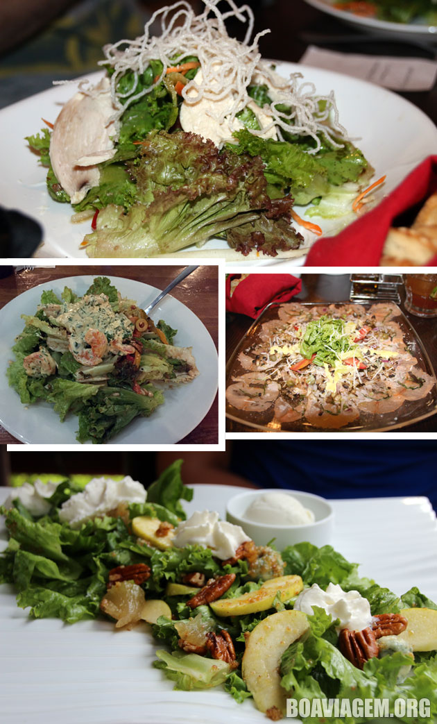 Alguns exemplos de saladas deliciosas servidas em Guanajuato