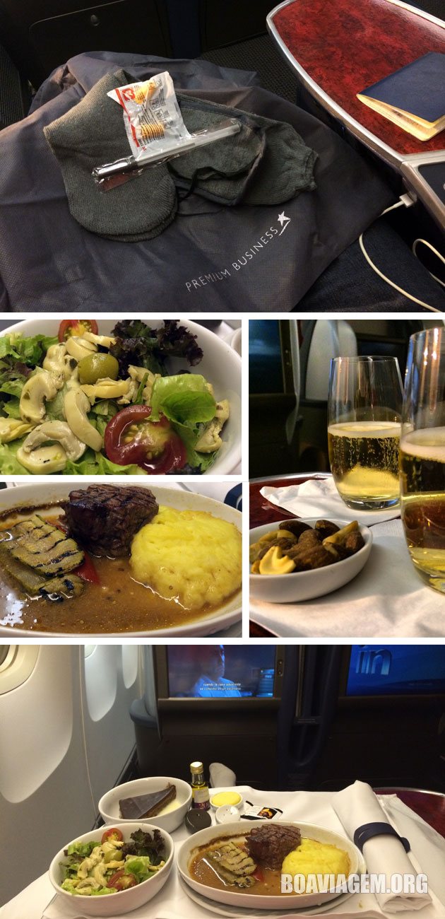 Amenidades e refeição no voo de Guarulhos a Lima da LAN Airlines