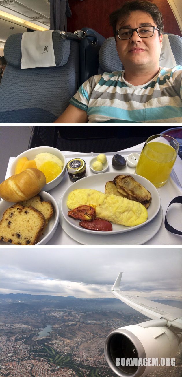 Café da manhã na Business Class da LAN Airlines chegando em México City