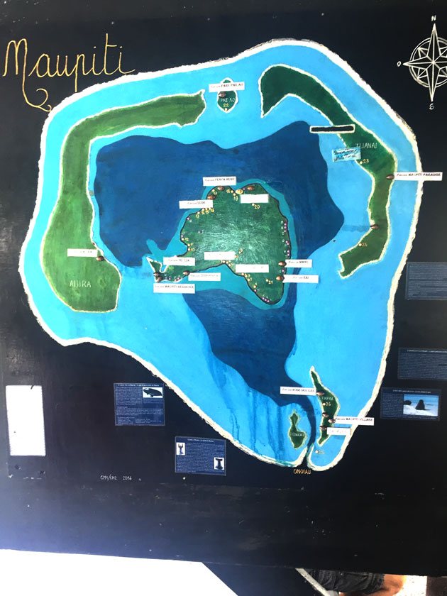 Mapa no aeroporto da Ilha de Maupiti
