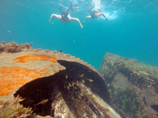 Cores incríveis nos destroços encontrados no fundo do mar da Praia do Porto