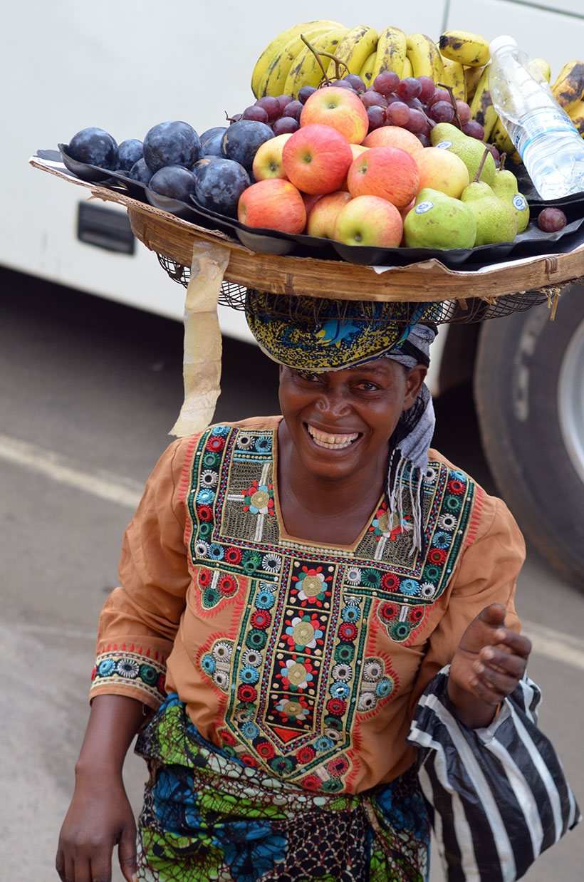Vendedora de frutas na Zâmbia