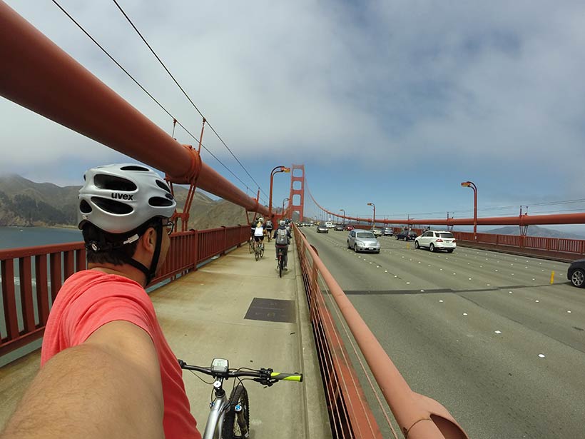 Golden Gate Bridge em São Francisco de bike