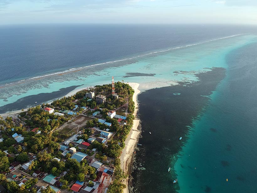 Dhangethi, ilha local no Alif Dhaal Atoll