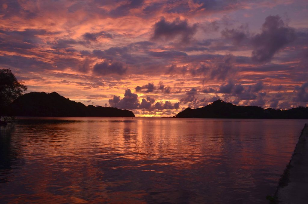 Pôr do sol no Palau