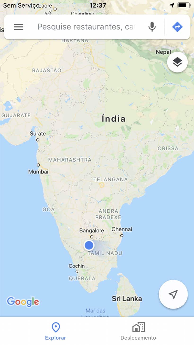 Em Bangalore - conexão na Índia
