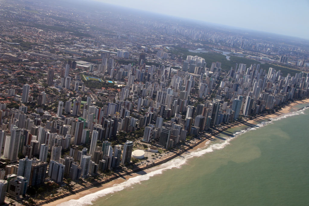 Vista aérea da praia de Boa Viagem no Recife
